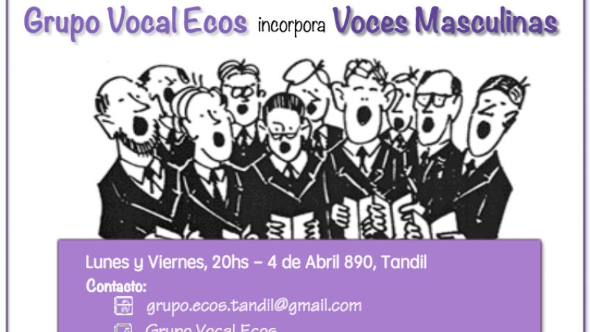 El Grupo Vocal Ecos incorpora Voces Masculinas