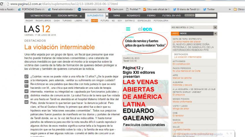 Para Página 12 el caso de la menor en Tandil es "una violación interminable"