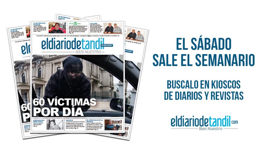 "60 víctimas por día" la tapa del Semanario El Diario de Tandil de este sábado