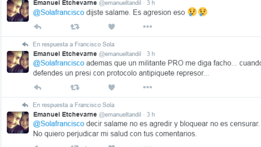 Picante cruce entre militantes locales