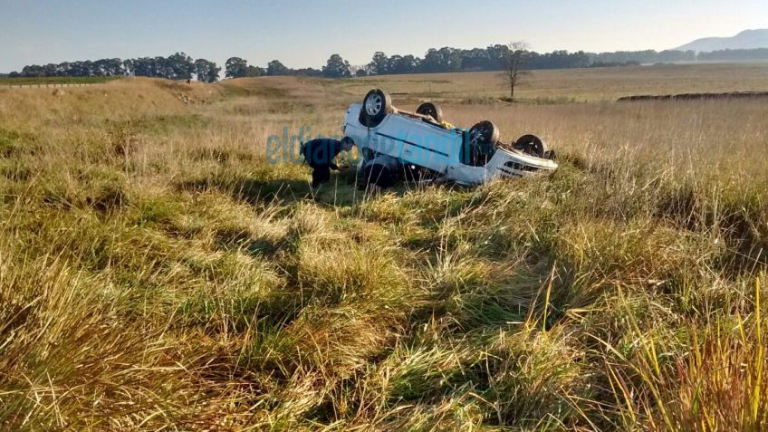 Remisero tandilense herido tras volcar en la ruta