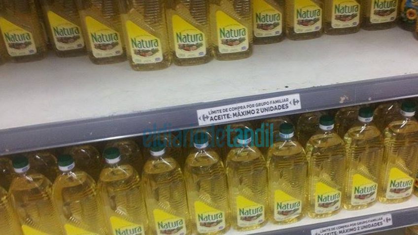 Aceite: sin condición para su compra, pero limitada y sin promociones 