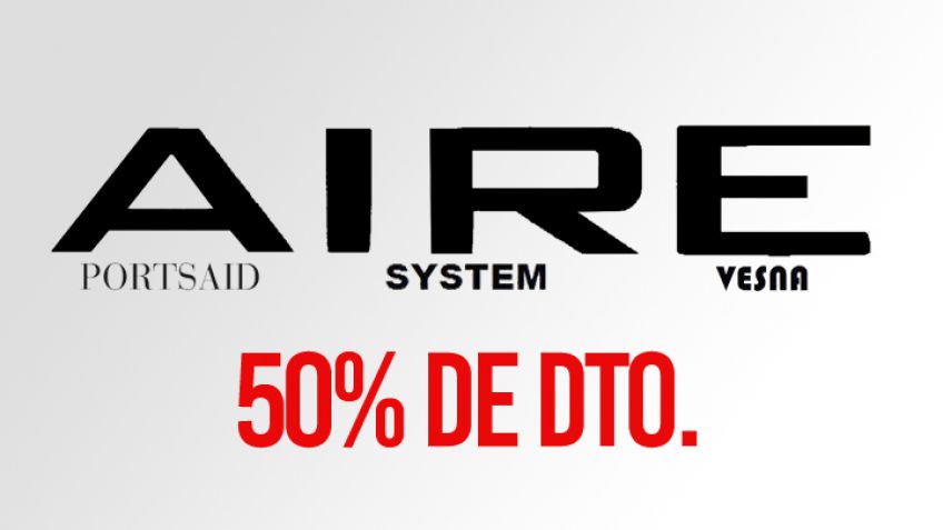 Aire. 50% en la segunda prenda