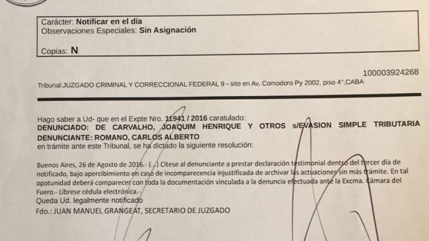 Cinpal: su dueño fue citado a declarar por la presunta evasión