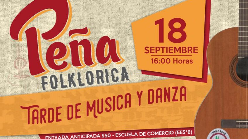 Importante peña folklórica en la Escuela Comercio