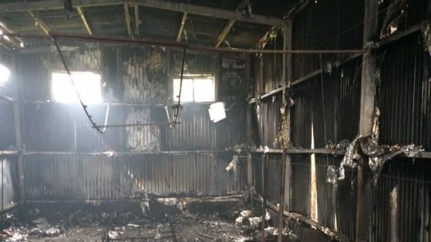 Salvaje incendio acabó con una empresa de hongos