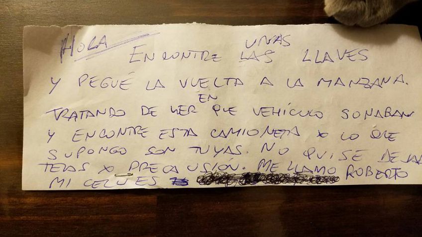 Perdió las llaves de su camioneta y se encontró con un hermoso gesto solidario