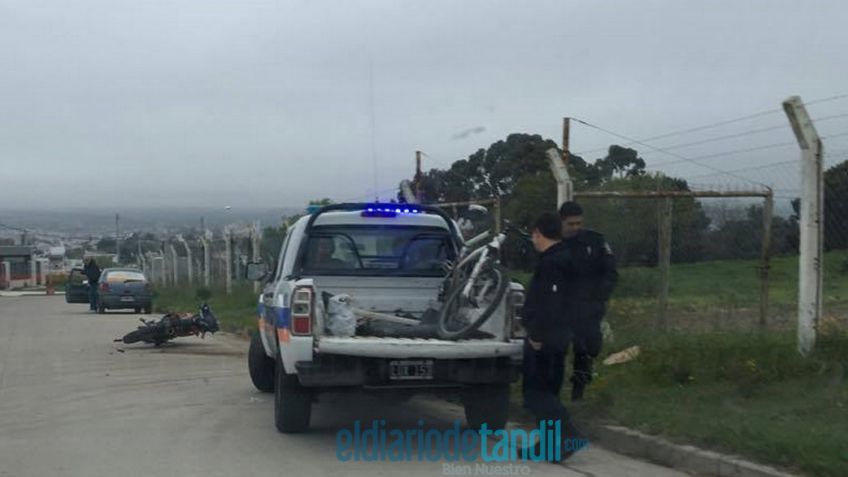 Auto y moto protagonizaron un accidente