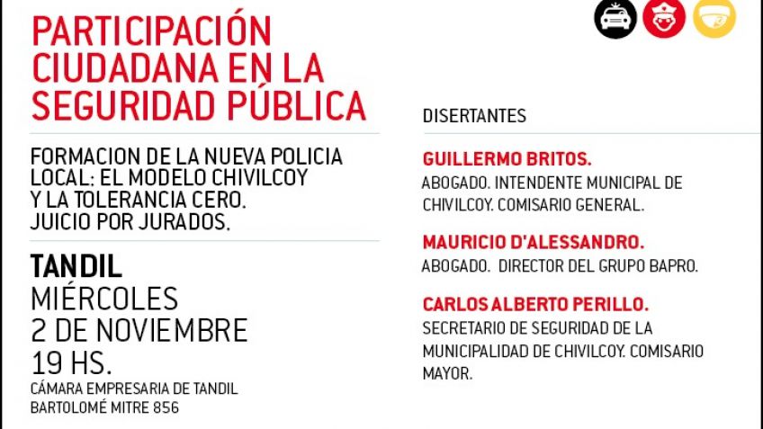 Habrá un encuentro de "Participación ciudadana en la seguridad pública"