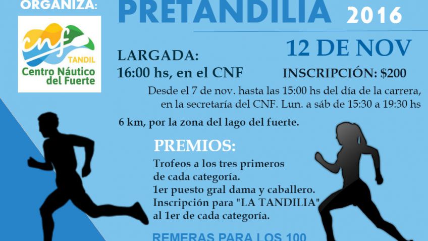 El sábado 12 de noviembre se correrá la Pretandilia