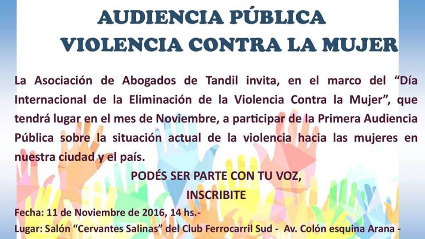 La Asociación de Abogados prepara la audiencia pública "Violencia contra la Mujer"
