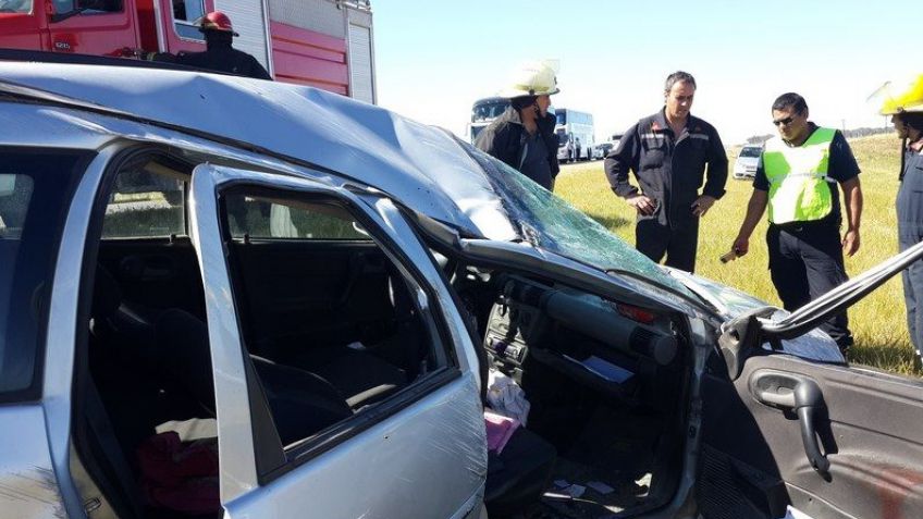Una familia tandilense protagonizó un espectacular vuelco en Ruta 3