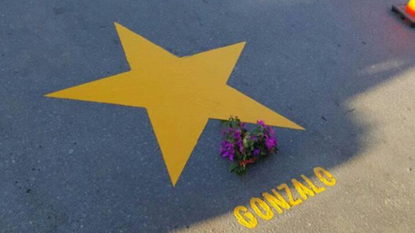 Pintaron una estrella amarilla en honor a Gonzalo Andújas