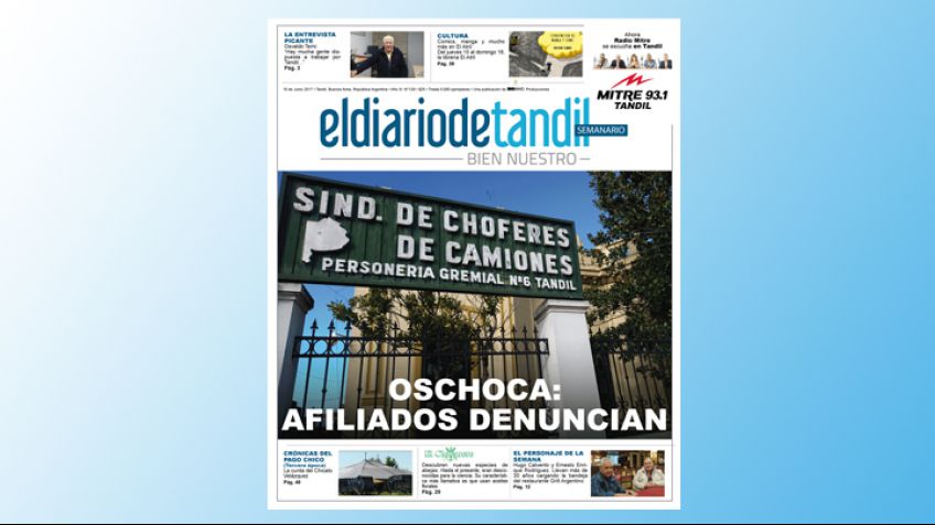 "Oschoca: afiliados denuncian", la tapa del Semanario