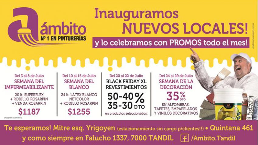 Pinturerías Ámbito continúa apostando a la ciudad de Tandil