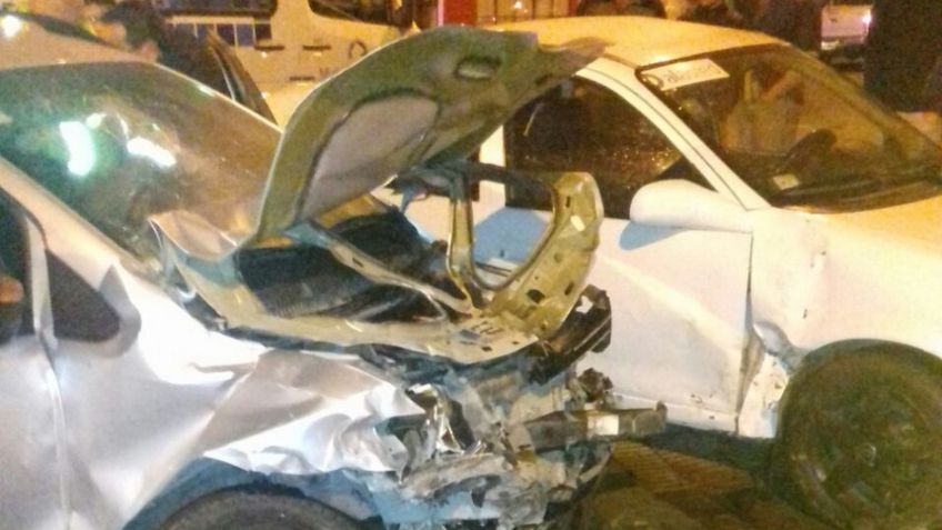 Fuerte choque de madrugada con un herido