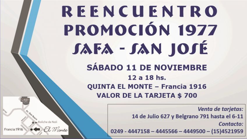 Reencuentro de las promociones 1977 de los Colegios SAFA y San José
