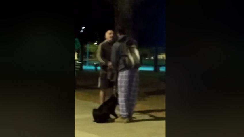 Joven increpó a un hombre que golpeaba a su perro en la vía pública