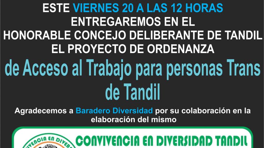 Proyecto de Acceso al Trabajo para personas Trans de Tandil