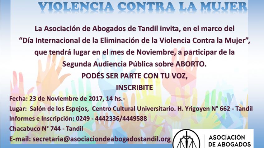 La Audiencia Pública sobre "El Aborto" se realizará el 23 de noviembre