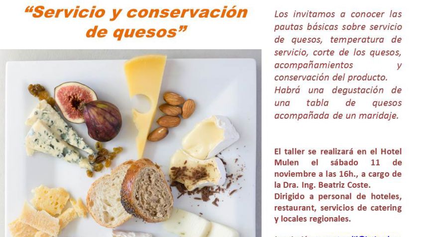 INTI y el Cluster Quesero realizan este sábado un taller de Servicio y Conservación de Quesos 