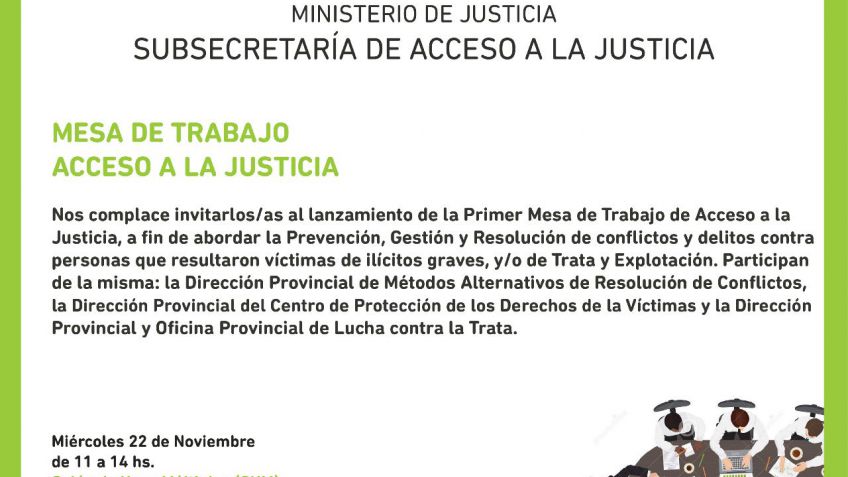 Se realizará la Mesa de Trabajo: acceso a la justicia