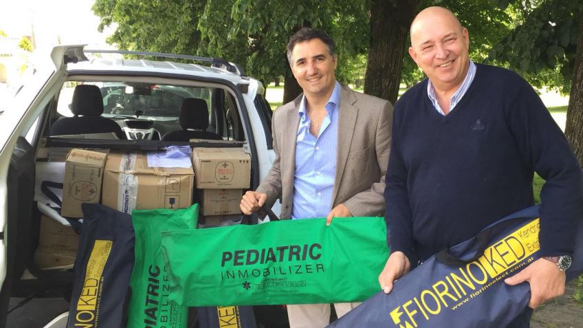Importante donación de medicamentos, alcohol y kits de inmovilización