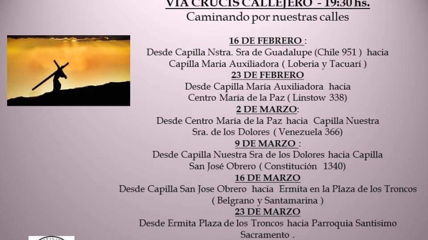Invitación para Vía Crucis callejero