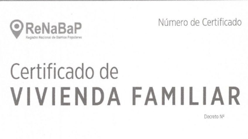 Alertan sobre los alcances de "certificados de vivienda familiar" del RENABAP