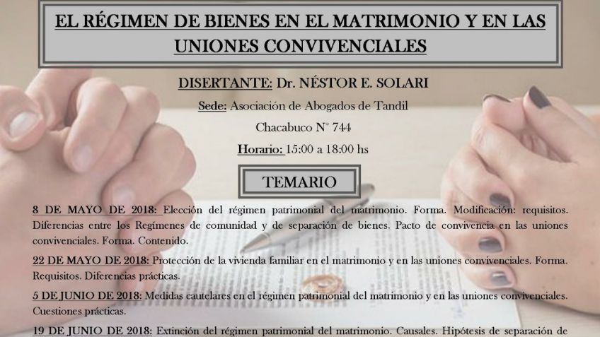 Abierta la inscripción para el curso que el Dr. Néstor Solari dictará en la Asociación de Abogados