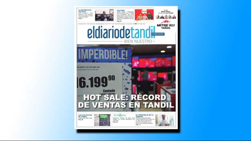 "Hot Sale: récord de ventas en Tandil", la tapa del Semanario