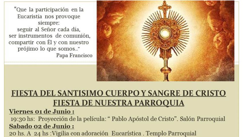 Parroquia Del Santísimo Sacramento: Fiestas Patronales