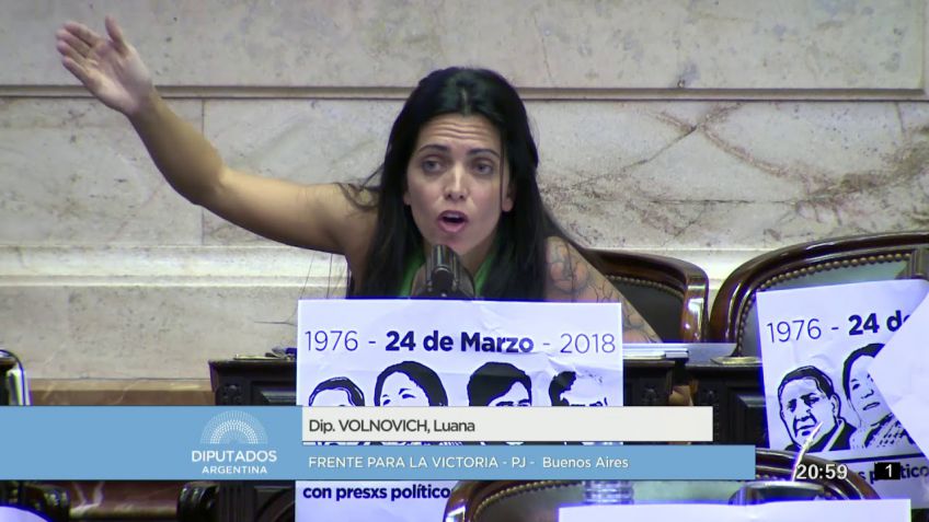 La Diputada Nacional Luana Volnovich en el Plenario de Mujeres de Unidad Ciudadana