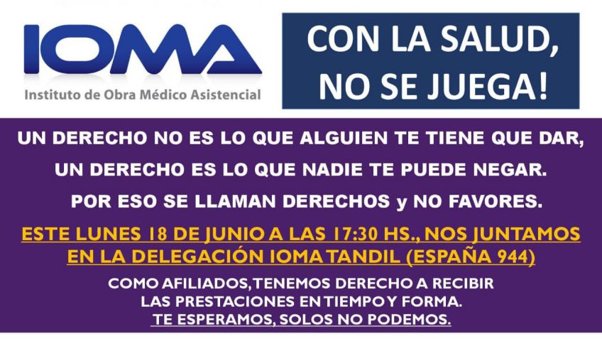 Se convoca a una marcha contra IOMA 