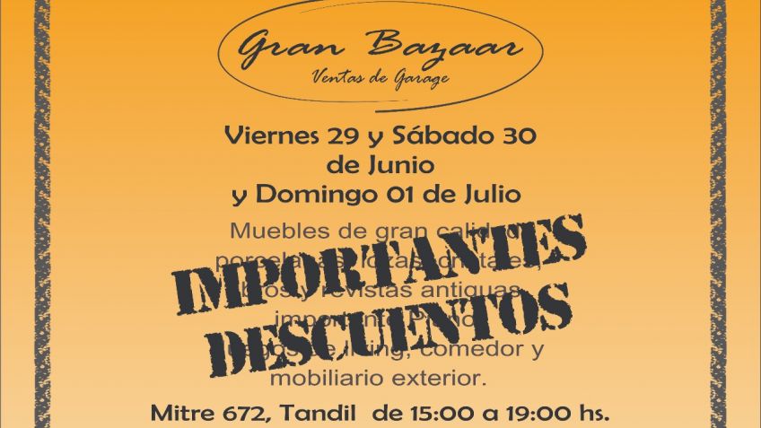 Importante venta de garaje 