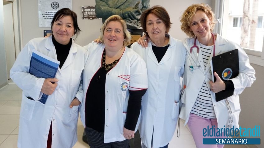 El HDBV es un reino de Amazonas. Desde la izquierda: Lorena Moreno (Terapia Intensiva), Claudia Prado (Guardia), Marta Brea (directora) y Nancy Guerrero (Internación y Consultorios Externos).