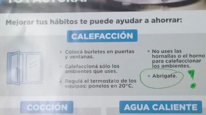 En insólito consejo de Camuzzi para cuidar tu factura: "abrígate"
