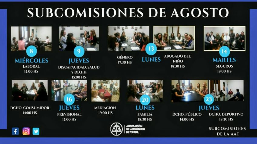 Las Subcomisiones de la Asociación de Abogados planificaron el segundo semestre