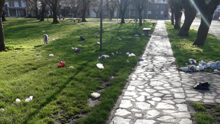 Quejas por basura en la Plaza San Martín