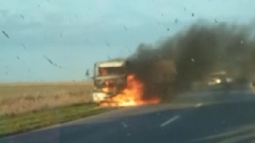 Camión se incendió en la Ruta 74