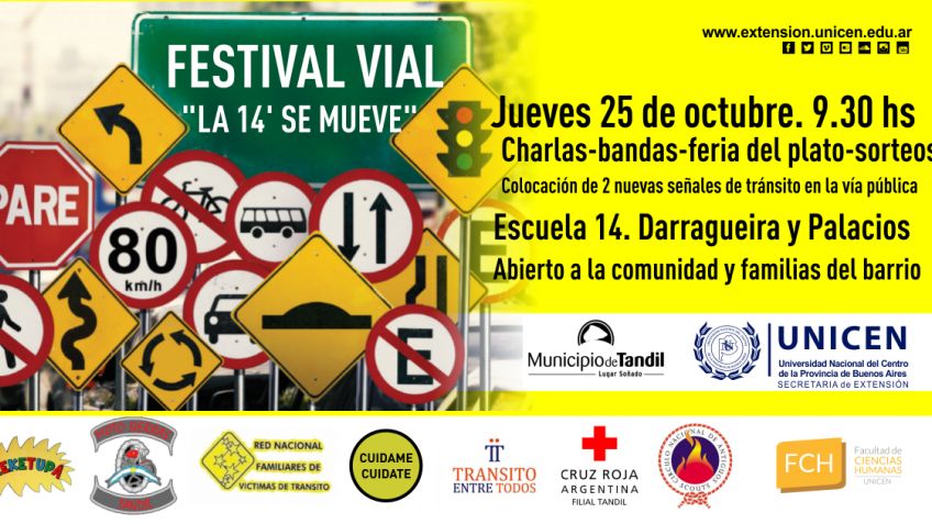 Este jueves se realizará el Festival Vial La 14 se mueve