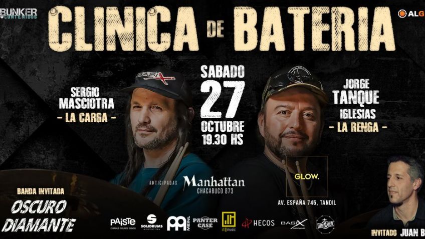 Ganadores de entradas para la clínica de batería Iglesias y Masciotra