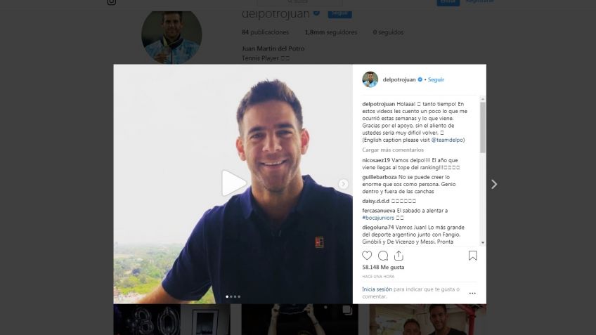 "Me siento con ganas de volver a las canchas la temporada que viene"
