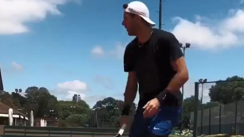 Delpo volvió a darle con la raqueta