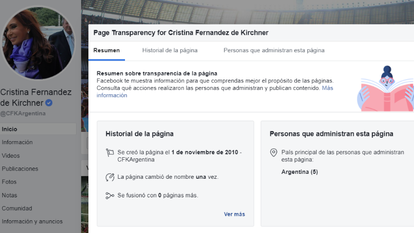 Cinco personas trabajan en el perfil de la ex-presidenta CFK