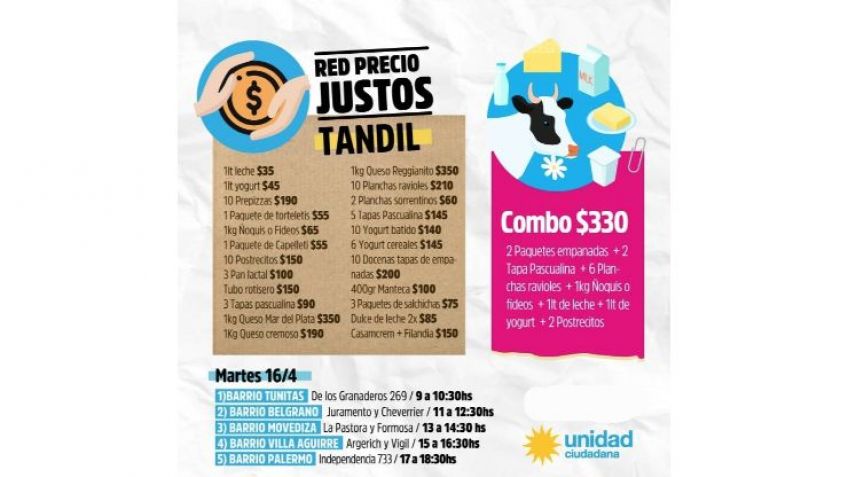 Panes, lácteos y pastas a precios populares