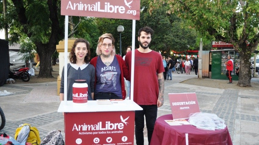 Manifestación vegana en la Feria del Parque
