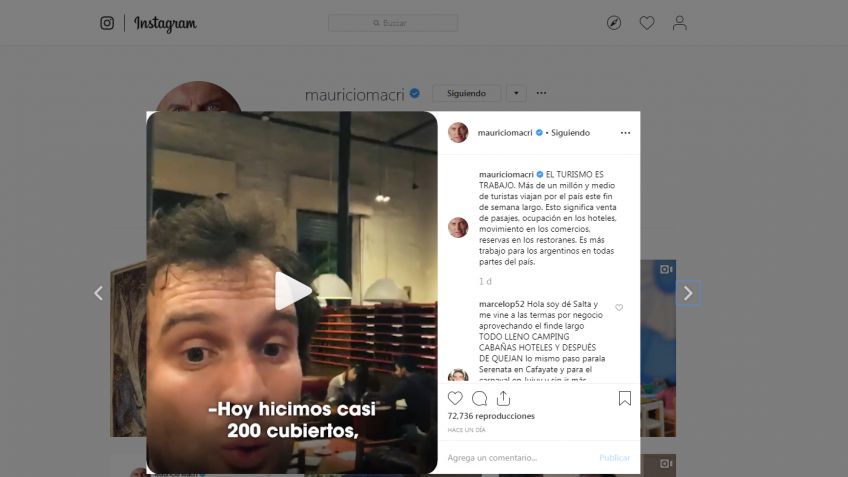 Tandil en redes sociales: la Semana Santa llegó al perfil de Macri