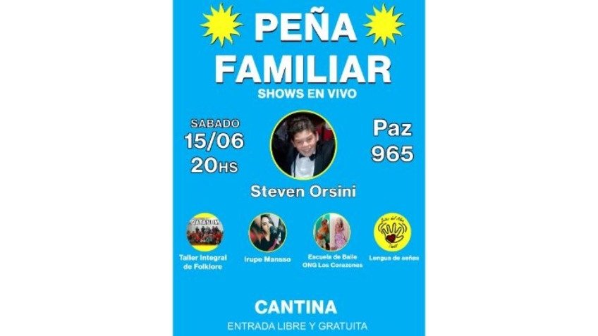 Se realizará la primera "Peña Familiar Ciudadana"