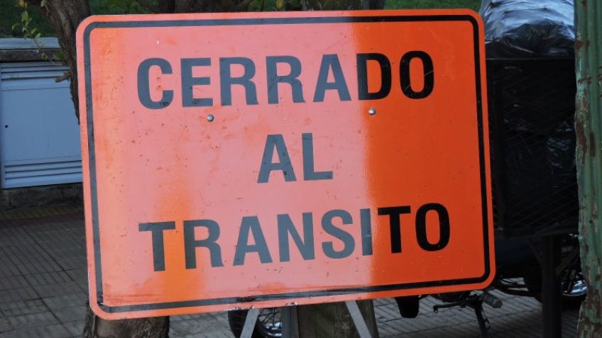 Corte de tránsito en Sarmiento e Yrigoyen